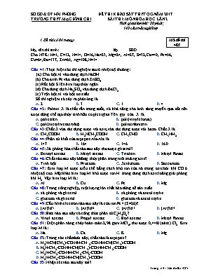 Đề thi khảo sát THPT Quốc gia lần 2 môn Hóa học năm 2017 - Mã đề 485 - Trường THPT Mạc Đĩnh Chi